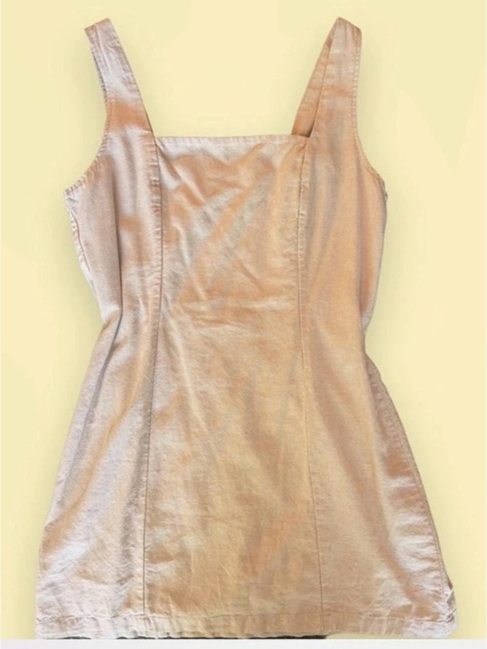 Old Navy Square-Neck Linen-Blend Mini Dress Pink XL